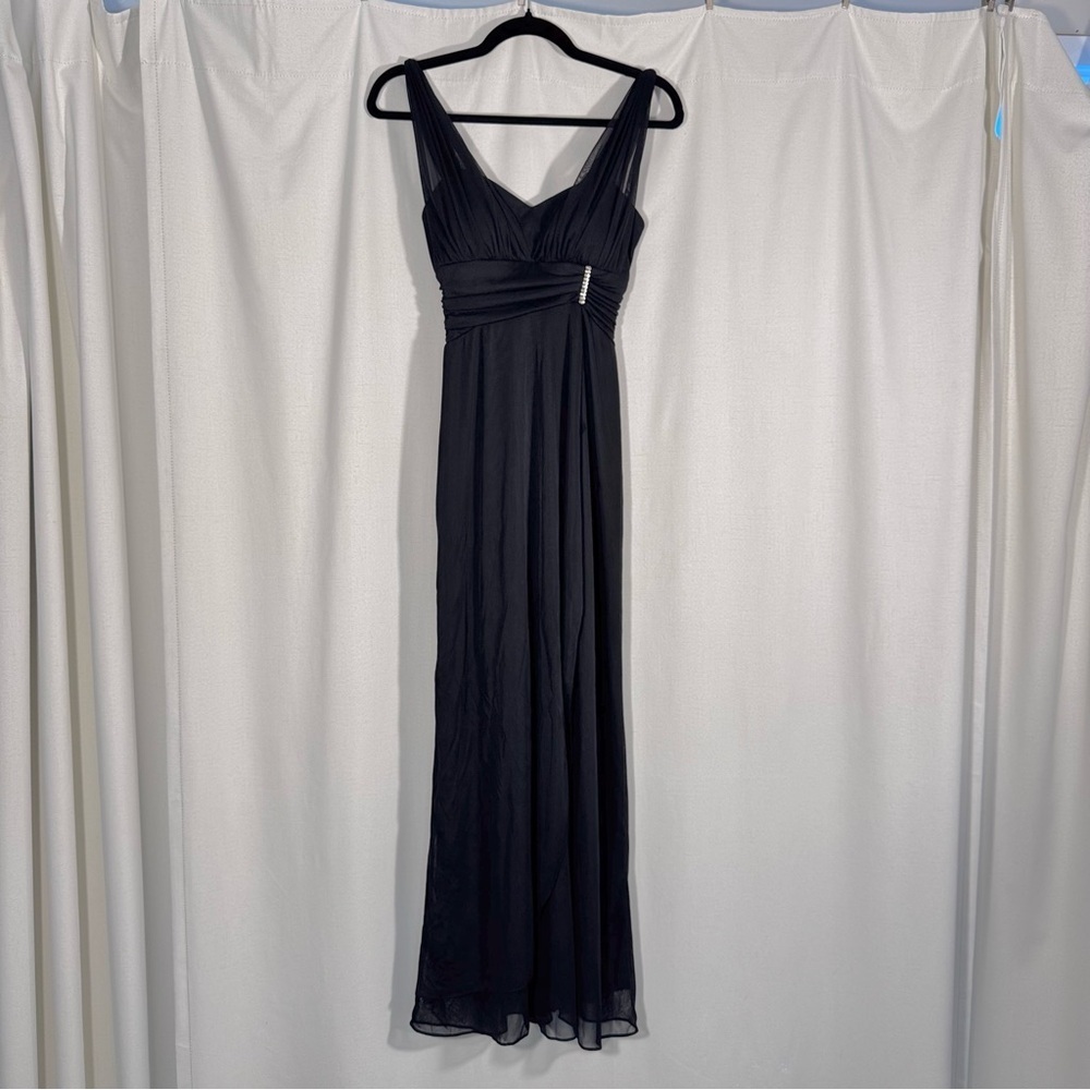 Vintage Betsy & Adam Black Chiffon Empire Waist Gown
